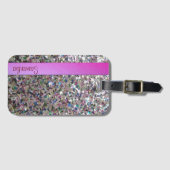 Glam Sparks Glitter op maat Bagagelabel (Voorkant (horizontaal))