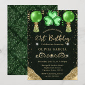 Glam St. Patrick's Ballonnen 21e Verjaardag Kaart (Voorkant / Achterkant)