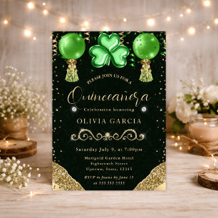 Glam St. Patrick's Ballonnen Quinceanera Kaart