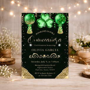 Glam St. Patrick's Ballonnen Quinceanera Kaart