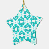 Glam Star-Ornament, Blauwgroen Keramisch Ornament (Links)