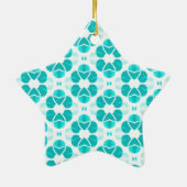 Glam Star-Ornament, Blauwgroen Keramisch Ornament (Achterkant)