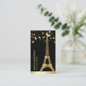Glam Stars Confetti Gold Foil Paris Eiffeltoren Visitekaartje (Staand voorkant)