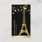 Glam Stars Confetti Gold Foil Paris Eiffeltoren Visitekaartje (Voorkant)