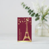 Glam Stars Confetti Gold Foil Paris Eiffeltoren Visitekaartje (Staand voorkant)