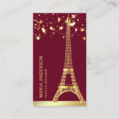 Glam Stars Confetti Gold Foil Paris Eiffeltoren Visitekaartje (Voorkant)