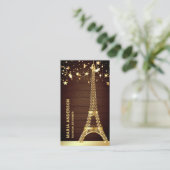 Glam Stars Confetti Gold Foil Paris Eiffeltoren Visitekaartje (Staand voorkant)