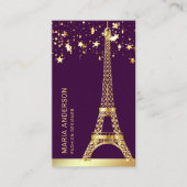 Glam Stars Confetti Gold Foil Paris Eiffeltoren Visitekaartje (Voorkant)