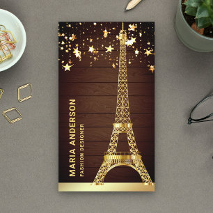 Glam Stars Confetti Goud Folie Parijs Eiffeltoren Visitekaartje