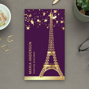 Glam Stars Confetti Goud Folie Parijs Eiffeltoren Visitekaartje