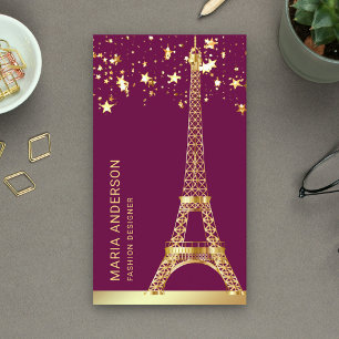 Glam Stars Confetti Goud Folie Parijs Eiffeltoren Visitekaartje