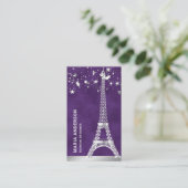 Glam Stars Confetti Silver Foil Paris Eiffeltoren Visitekaartje (Staand voorkant)