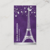 Glam Stars Confetti Silver Foil Paris Eiffeltoren Visitekaartje (Voorkant)