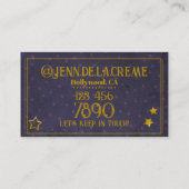 Glam Sterrennachten Blauwe Stippen Vintage Visitekaartje (Achterkant)