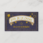 Glam Sterrennachten Blauwe Stippen Vintage Visitekaartje (Voorkant)