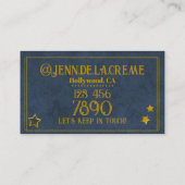 Glam Sterrennachten Vintage marine Visitekaartje (Achterkant)