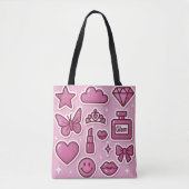 glam stickers canvas tas (Voorkant)