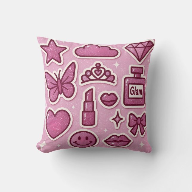 glam stickers canvas tas kussen (Voorkant)