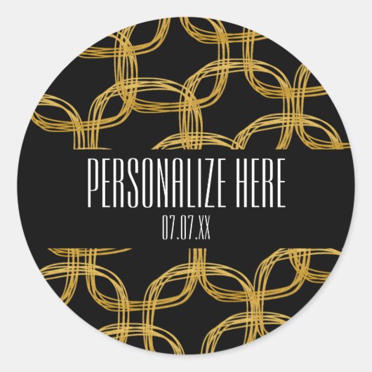 Glam-stickers met goudfleskrabbel ronde sticker (Voorkant)