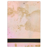 Glam Stijlvol Blush Pink, Black en Faux Gold Klembord (Achterkant)