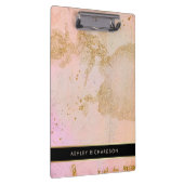 Glam Stijlvol Blush Pink, Black en Faux Gold Klembord (Rechts)