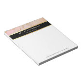 Glam Stijlvol Blush Pink, Black en Faux Gold Notitieblok (Schuin)