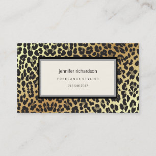 Glam Stijlvolle Chic Leopard Print en Gold Foil lo Visitekaartje
