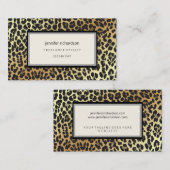 Glam Stijlvolle Chic Leopard Print en Gold Foil lo Visitekaartje (Voorkant / Achterkant)