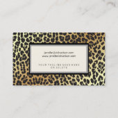 Glam Stijlvolle Chic Leopard Print en Gold Foil lo Visitekaartje (Achterkant)