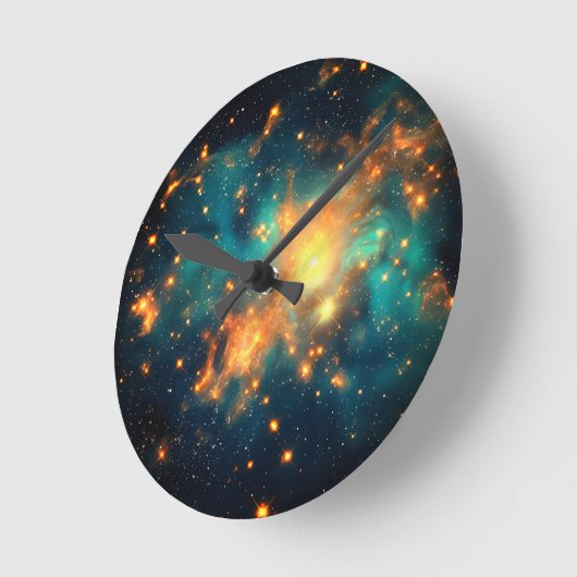 Glam Stijlvolle Kosmische Galaxy Ronde Klok (Hoek)