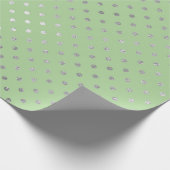 Glam Stippen Diamonds Mint Green Silver Vip Cadeaupapier (Hoek)