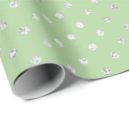 Glam Stippen Diamonds Mint Green Silver Vip Cadeaupapier