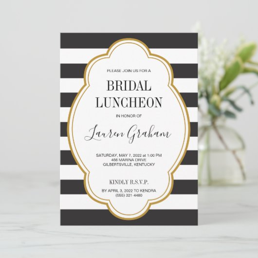 Glam Stripe Bridal Shower Kaart (Staand voorkant)