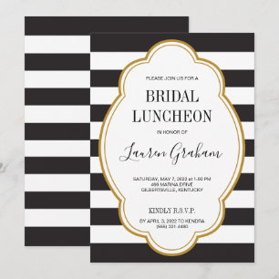 Glam Stripe Bridal Shower Kaart