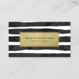 Glam Stripes | Chic Faux Gold Foil Visitekaartje