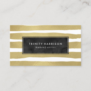 Glam Stripes   Chic Gold Foil look Visitekaartje