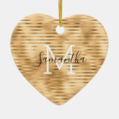 Glam Stripes, gepersonaliseerd monogram Keramisch Ornament (Voorkant)