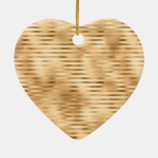 Glam Stripes, gepersonaliseerd monogram Keramisch Ornament (Achterkant)