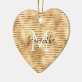 Glam Stripes, gepersonaliseerd monogram Keramisch Ornament (Links)