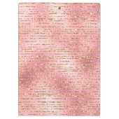 Glam Stripes met gouden glitter en lichtroze Folie Klembord (Achterkant)