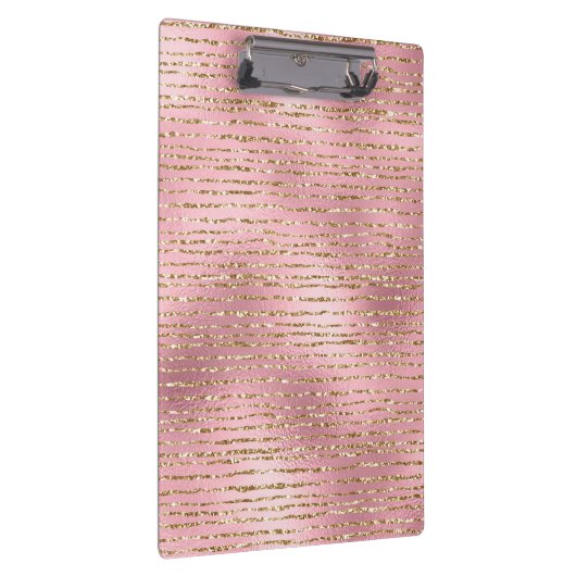 Glam Stripes met gouden glitter en lichtroze Folie Klembord (Rechts)