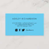 Glam Stylish Blauwgroen, Turquoise en Faux Gold Visitekaartje (Achterkant)