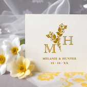 Glam Stylish Botanical Branches & Blooms Wedding Rubberstempel