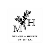 Glam Stylish Botanical Branches & Blooms Wedding Rubberstempel (Afrduk)