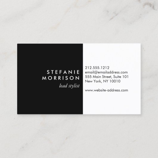 Glam Stylist Script Tekst Goud/Zwart Visitekaartje (Achterkant)