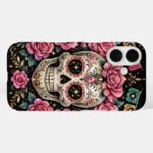 Glam Sugar Skull Phone Case – Dia de los Muertos (Achterkant (horizontaal))