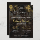 Glam Surprise 58e verjaardag uitnodigingen Glitter (Voorkant / Achterkant)