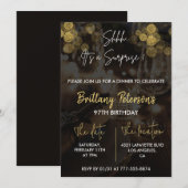 Glam Surprise 97e verjaardag uitnodigingen Glitter (Voorkant / Achterkant)