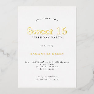 Glam Sweet 16 Birthday Party Real Folie Uitnodiging