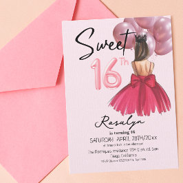 Glam Sweet 16 Prinses Verjaardagsfeestje Kaart